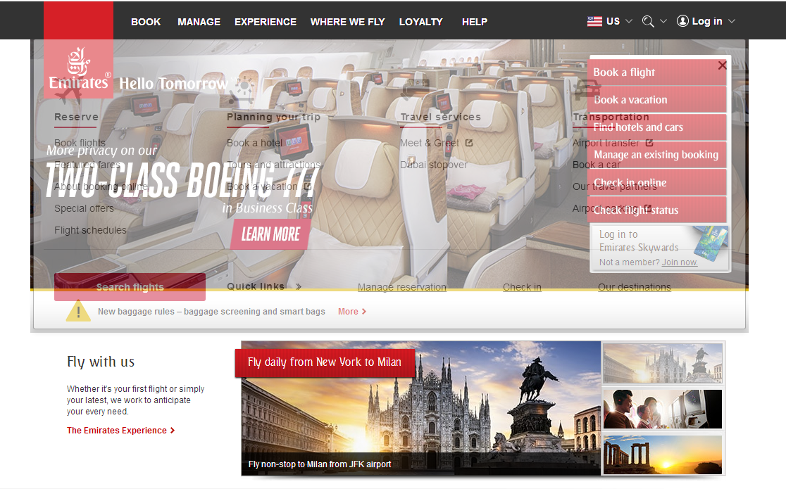 Emirates联酋航空官网- Emirates联酋航空官放网站
